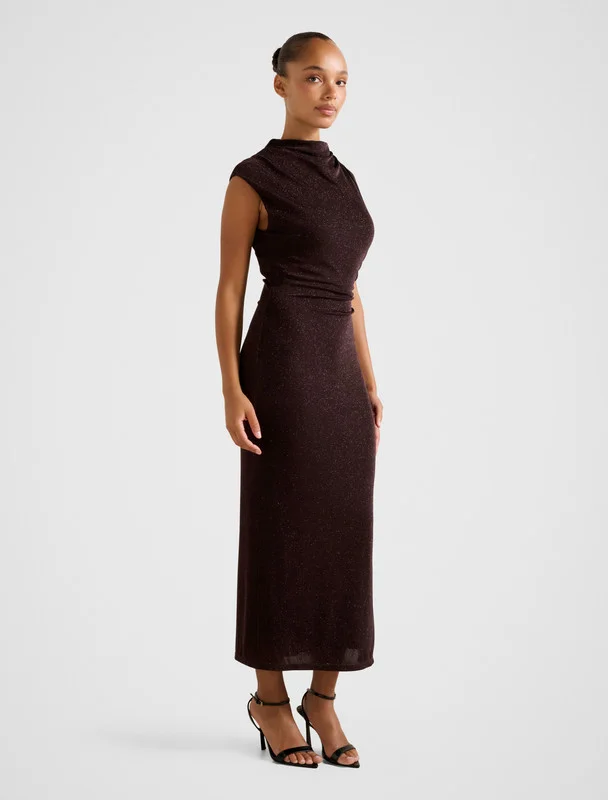 forever new  SAMMY Glitter Bodycon Midi Dress for Women | Best Price UAE